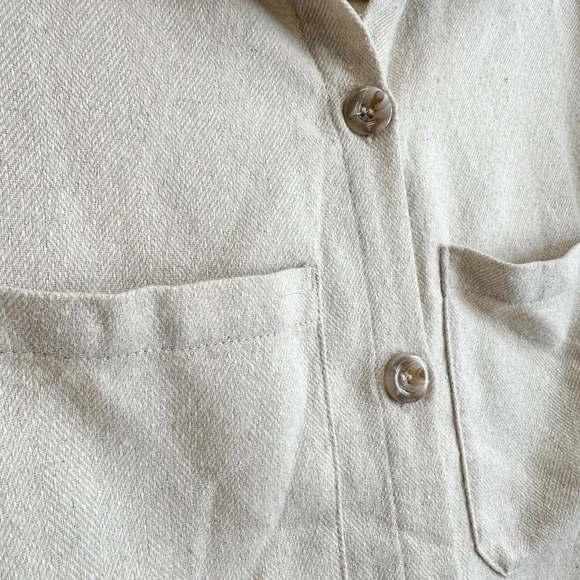 Rhythm | Oyster Knit Oversized Relaxed Fit Shacket Top in Cream‎ Size Small - Picture 8 of 10